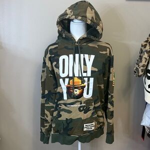 Teddy Fresh Olive and Tan Hoodie with Bear Patch